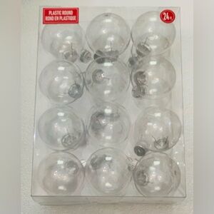 24 Pack 2.75" Clear DIY Plastic Ball Ornaments Make Market